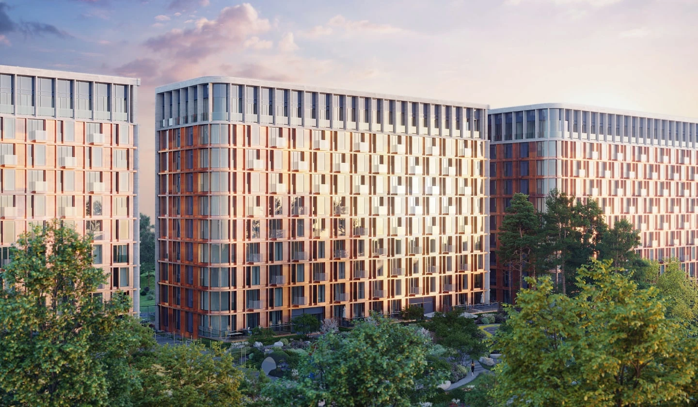 Вид корпуса 7 в ЖК Victory Park Residences