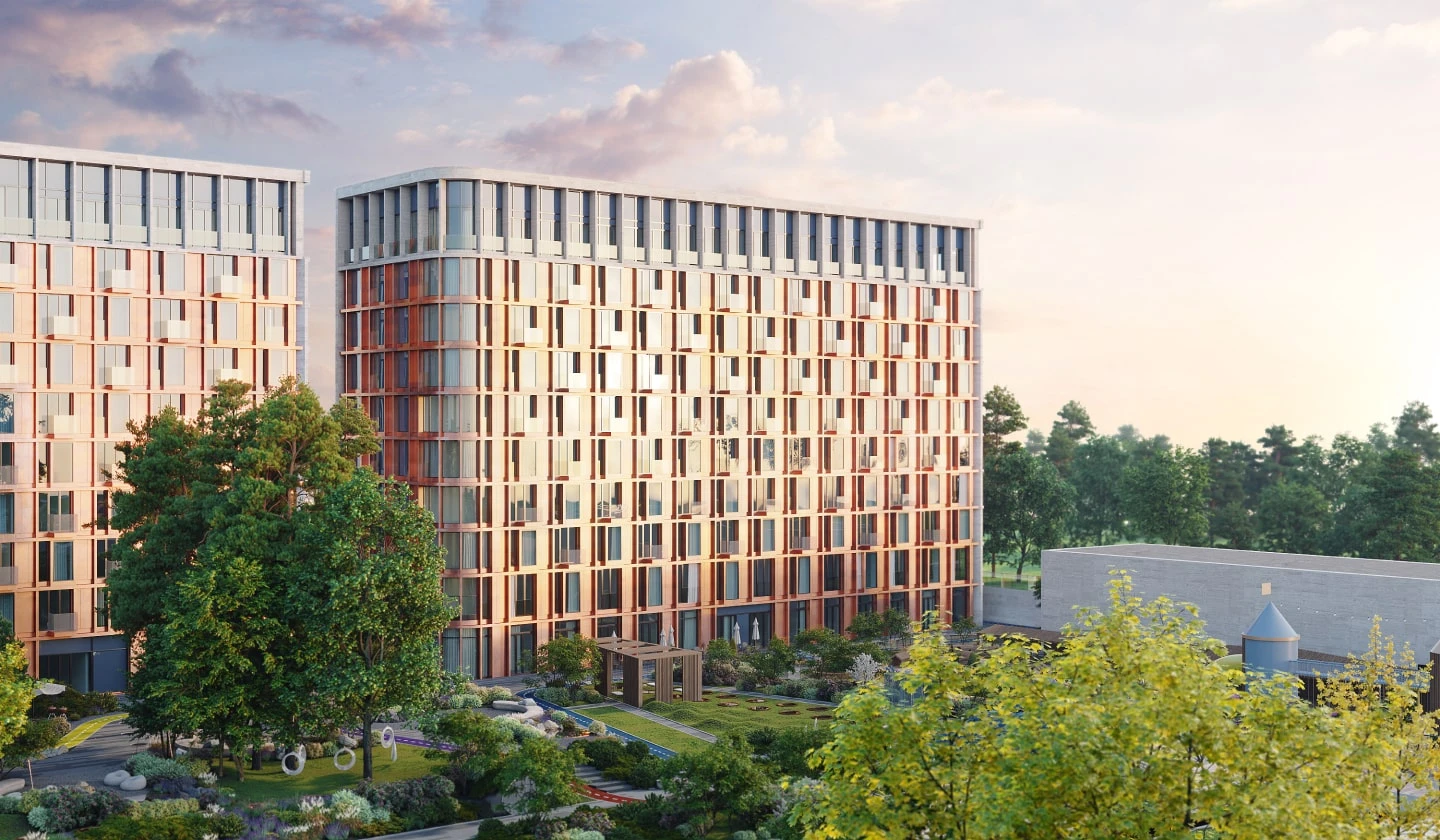 Вид корпуса 8 в ЖК Victory Park Residences